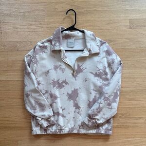 Varley Romero 1/4 Zip Sweater Taupe/Cream tye-dye, size Small